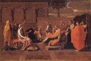 Nicolas Poussin Moses Trampling on the Pharaoh's Crown painting